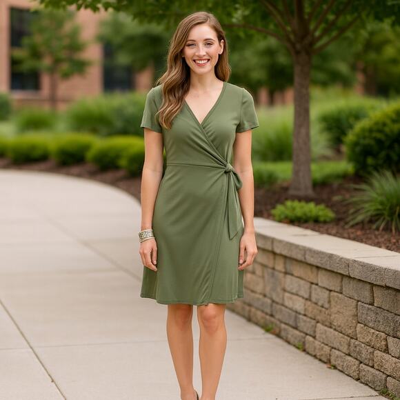 Green Wrap Dress [LAST ONE] - Picture 1 of 4